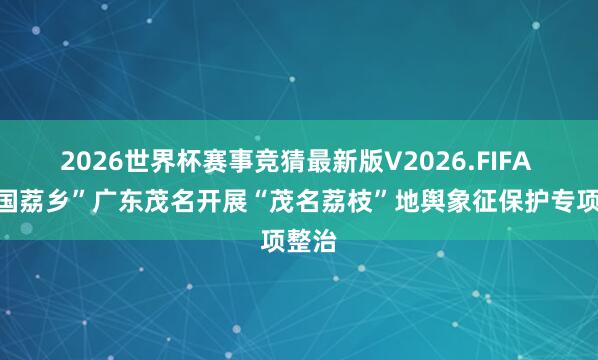 2026世界杯赛事竞猜最新版V2026.FIFA “中国荔乡”广东茂名开展“茂名荔枝”地舆象征保护专项整治