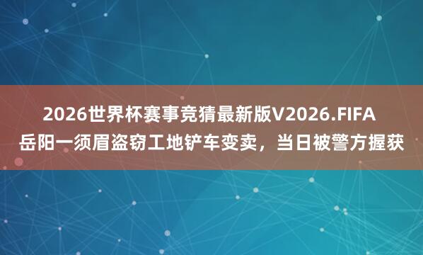 2026世界杯赛事竞猜最新版V2026.FIFA 岳阳一须眉盗窃工地铲车变卖，<a href=