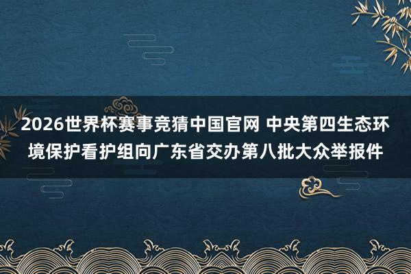 2026世界杯赛事竞猜中国官网 中央第四生态环境保护看护组向广东省交办第八批大众举报件