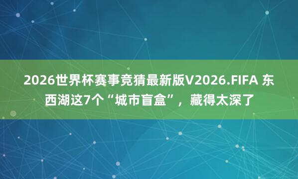 2026世界杯赛事竞猜最新版V2026.FIFA 东西湖这7个“城市盲盒”，藏得太深了