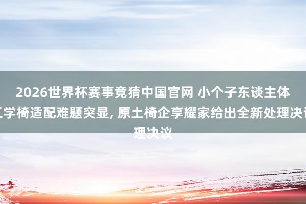 2026世界杯赛事竞猜中国官网 小个子东谈主体工学椅适配难题突显， 原土椅企享耀家给出全新处理决议