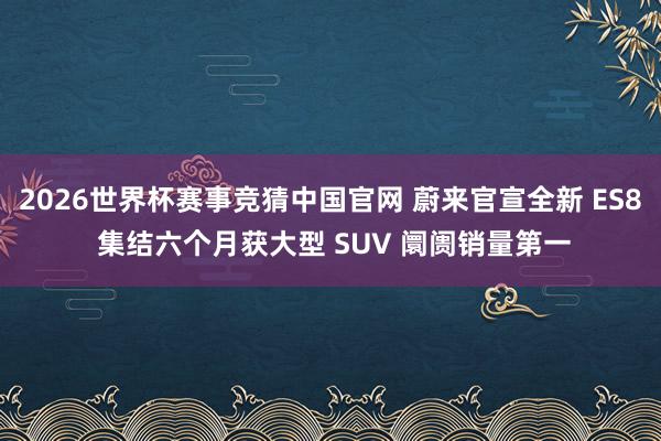 2026世界杯赛事竞猜中国官网 蔚来官宣全新 ES8 集结六个月获大型 SUV 阛阓销量第一