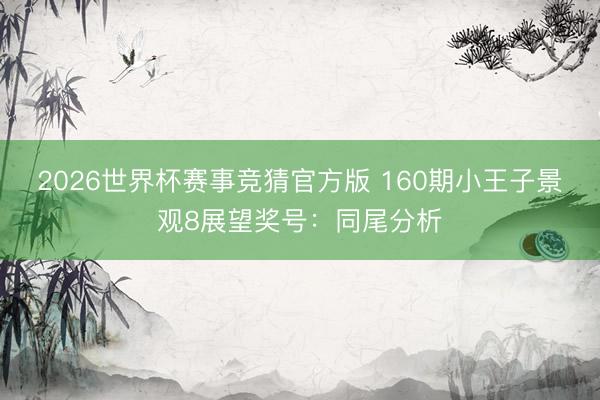 2026世界杯赛事竞猜官方版 160期小王子景观8展望奖号：同尾分析